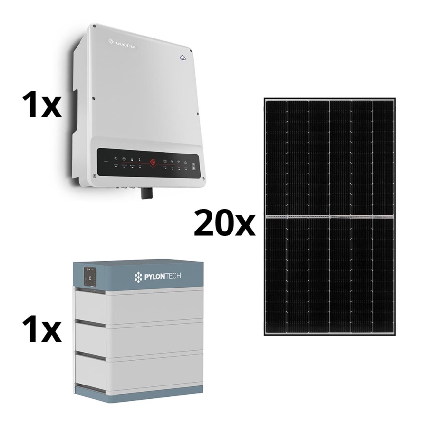 Solar set GOODWE-8kWp JINKO+8kW GOODWE hybrid converter 3f+10,65kWh ...