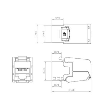 Solarix 25286701 - Chiave di volta autofilettante CAT5E UTP