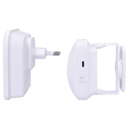 Allarme 230V con sensore di movimento wireless 3xAAA/5V bianco