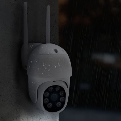Telecamera da esterno con sensore, IP65, Wi‑Fi e compatibile con Tuya