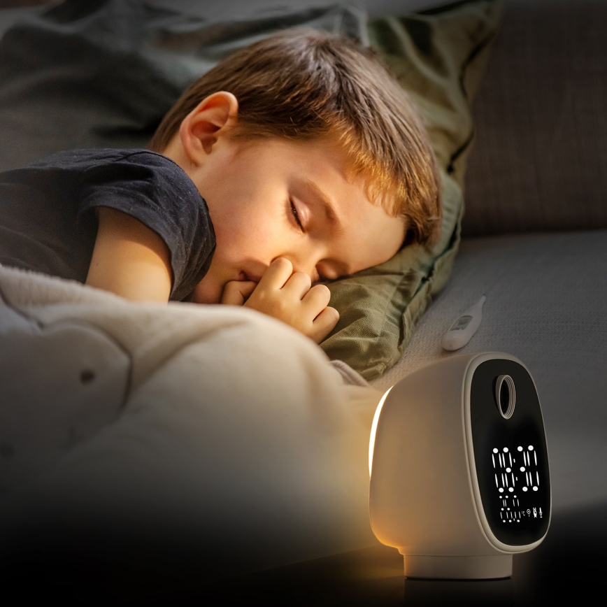 Telecamera intelligente con sveglia, termometro e luce LED 1296p 3Mpx 5V Wi-Fi Tuya IP65