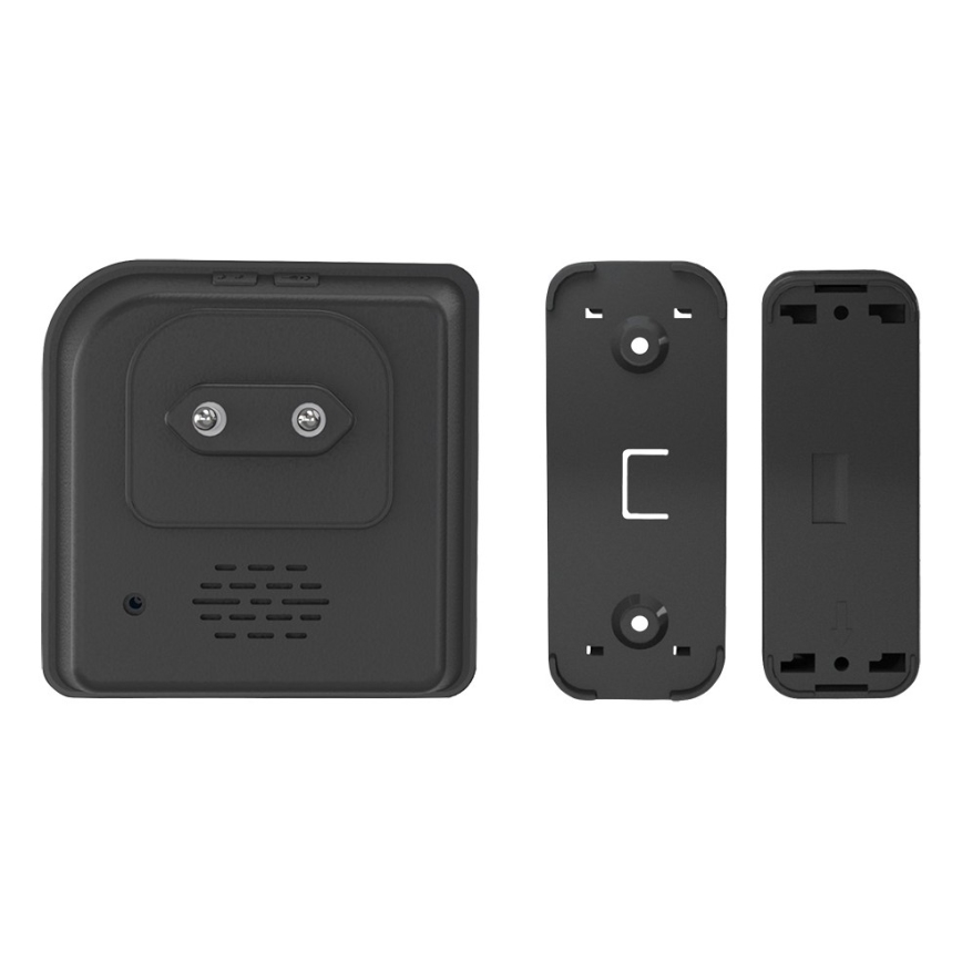 Campanello wireless con spina integrata 230V/1xCR2032 IP56 nero