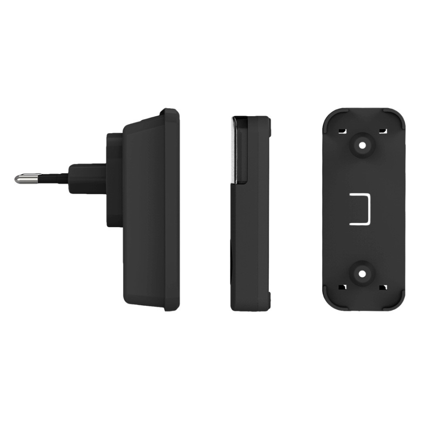 Campanello wireless con spina integrata 230V/1xCR2032 IP56 nero