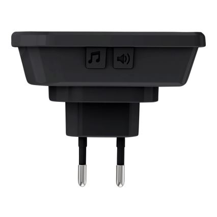 Campanello wireless con spina integrata 230V/1xCR2032 IP56 nero