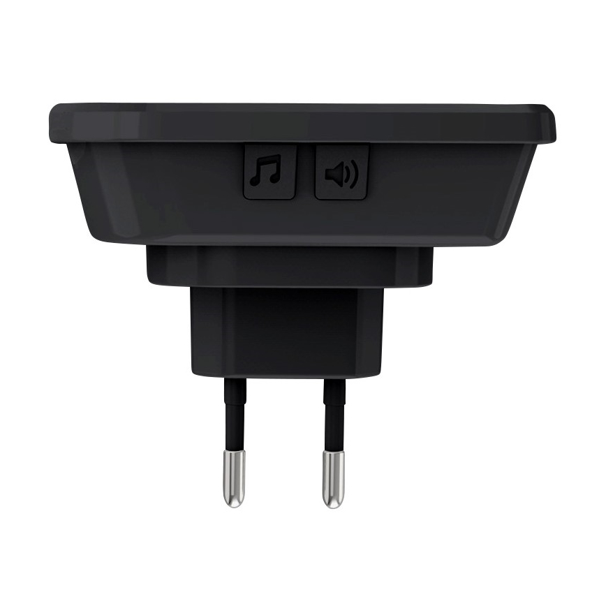 Campanello wireless con spina integrata 230V/1xCR2032 IP56 nero