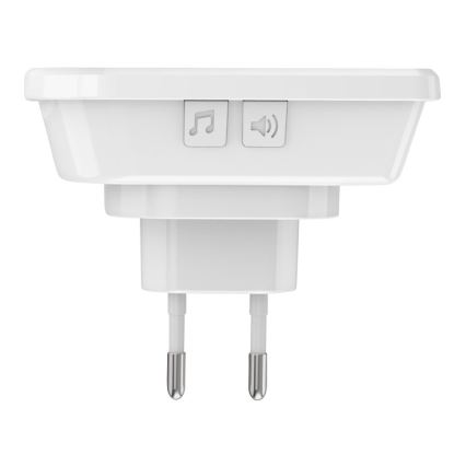 Campanello wireless con spina integrata 230V + 2x bottone 2xCR2032 IP56 bianco