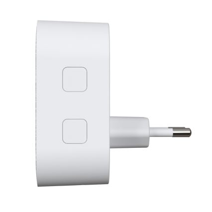 Campanello wireless con spina integrata 230V + 2x bottone 2xCR2032 IP44 bianco