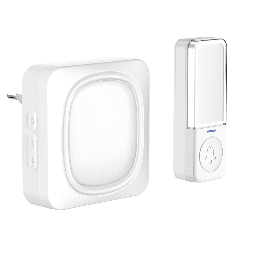 Campanello wireless con illuminazione a LED 230V/1xCR2032 IP56 bianco