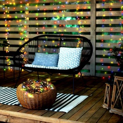 Catena luminosa natalizia LED per esterni 100xLED/8 funzioni IP44 13m multicolore