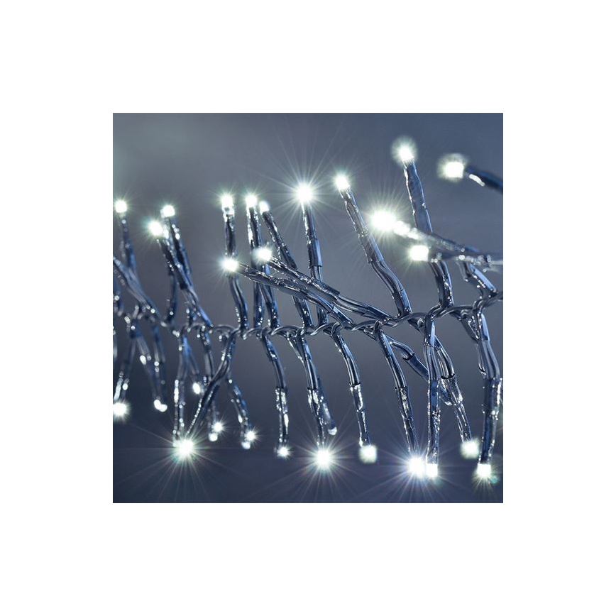 Catena natalizia LED 576xLED/8 funzioni 8m IP44 bianco freddo + TC