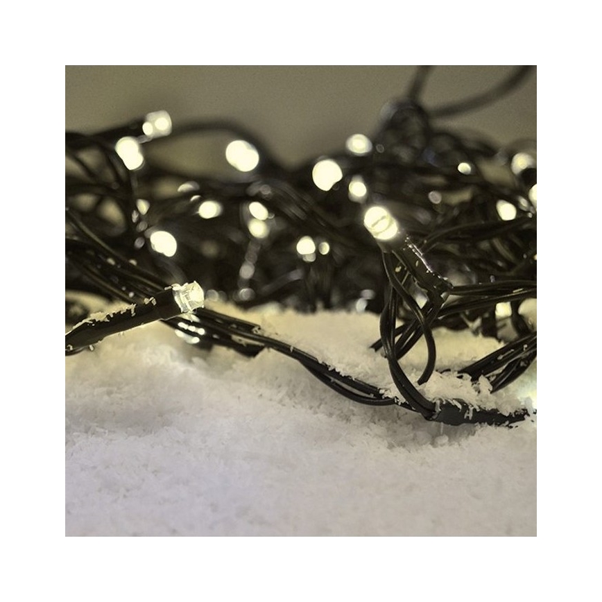 Catena luminosa LED da esterno 50 LED/8 funzioni 8 m IP44 bianco caldo