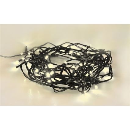 Catena luminosa LED da esterno 50 LED/8 funzioni 8 m IP44 bianco caldo