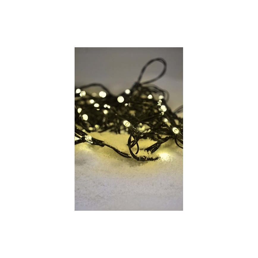 Catena luminosa LED da esterno 50 LED/8 funzioni 8 m IP44 bianco caldo