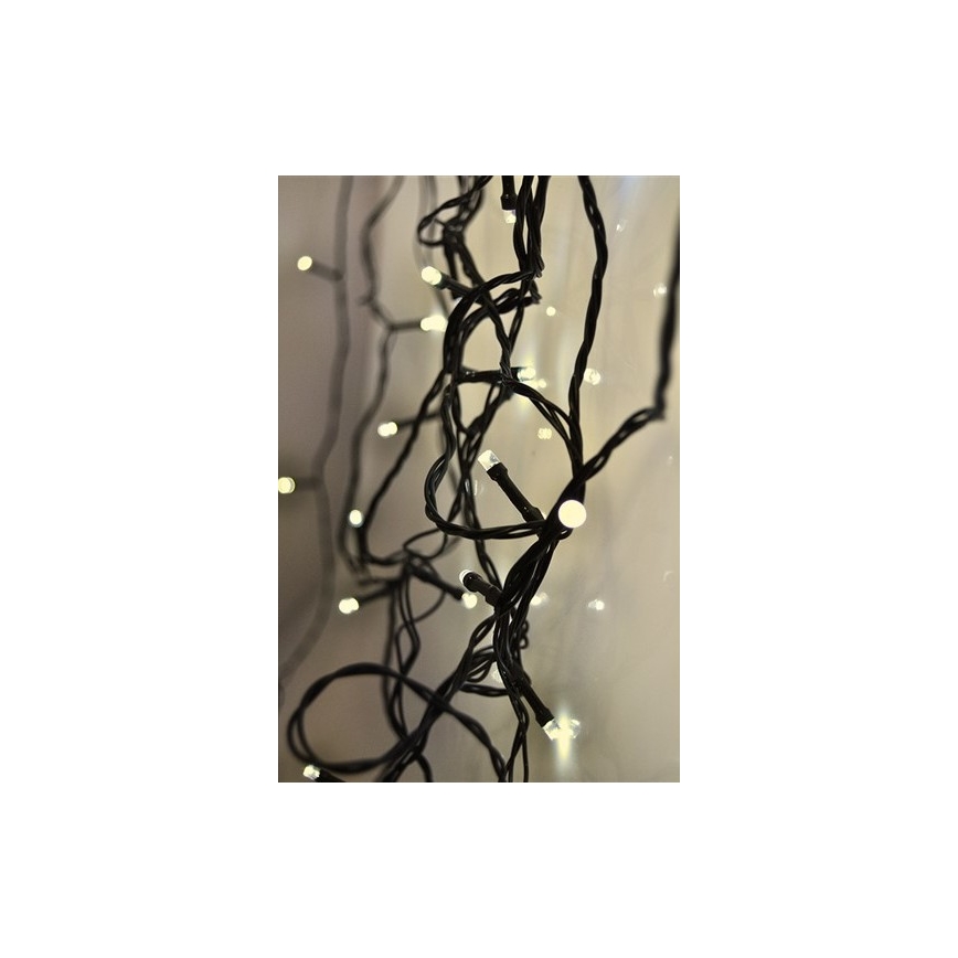 Catena luminosa LED da esterno 50 LED/8 funzioni 8 m IP44 bianco caldo