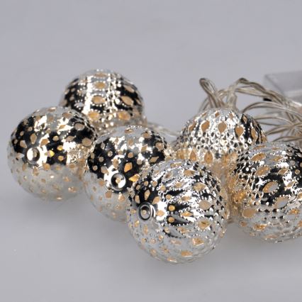 Catena natalizia LED 10xLED/2xAA 1m bianco caldo