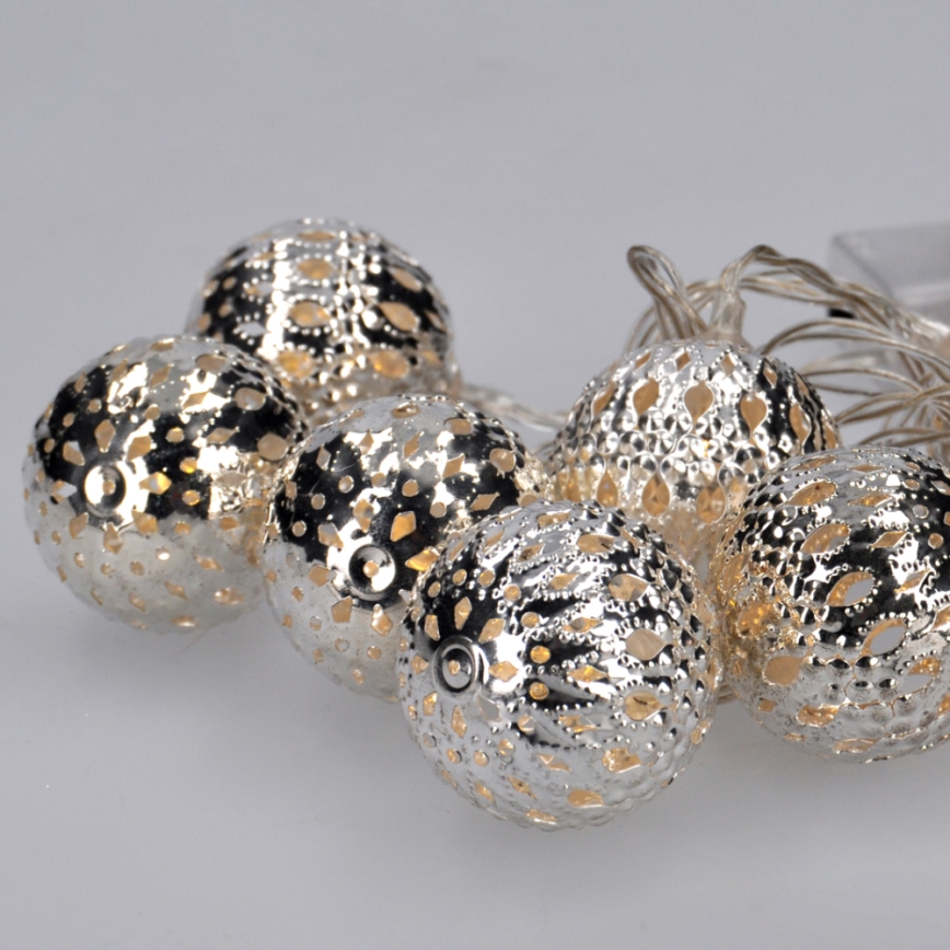 Catena natalizia LED 10xLED/2xAA 1m bianco caldo