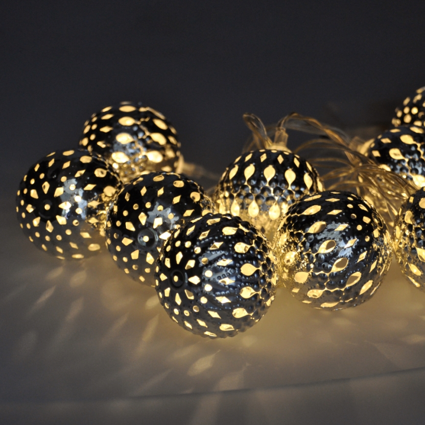 Catena natalizia LED 10xLED/2xAA 1m bianco caldo