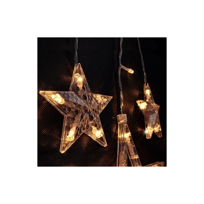Catena natalizia LED stelle 77xLED/3xAA