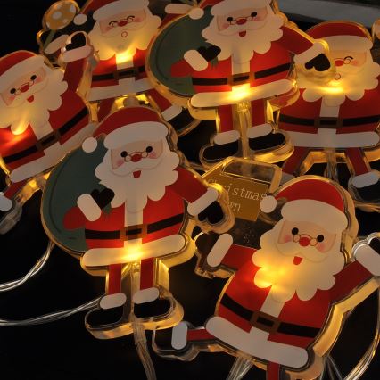 Catena di Natale a LED con ventose 6xLED/2xAA 1,2m bianco caldo Babbo Natale