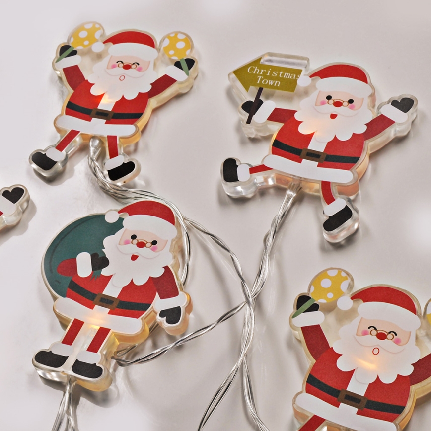 Catena luminosa LED con ventose 6xLED/2xAA 1,2m bianco caldo Santa