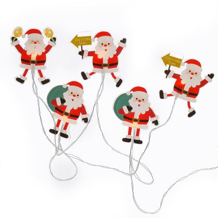 LED Catena luminosa di Natale con ventose 6xLED/2xAA 1,2m bianco caldo santa