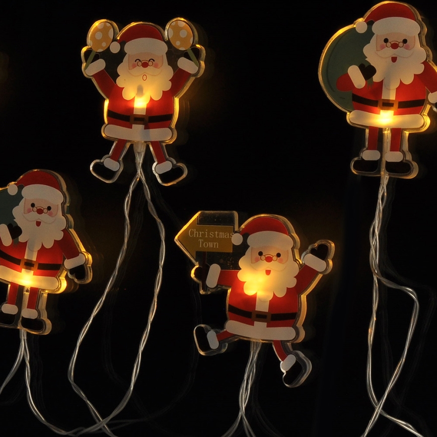LED Catena luminosa di Natale con ventose 6xLED/2xAA 1,2m bianco caldo santa