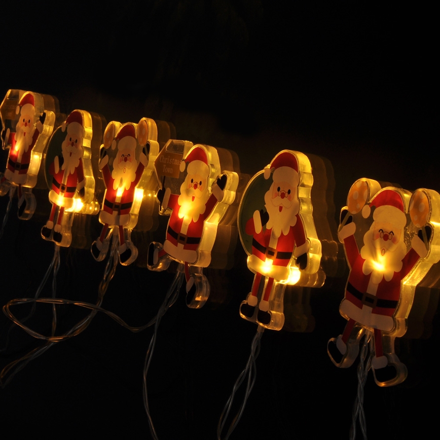 LED Catena luminosa di Natale con ventose 6xLED/2xAA 1,2m bianco caldo santa