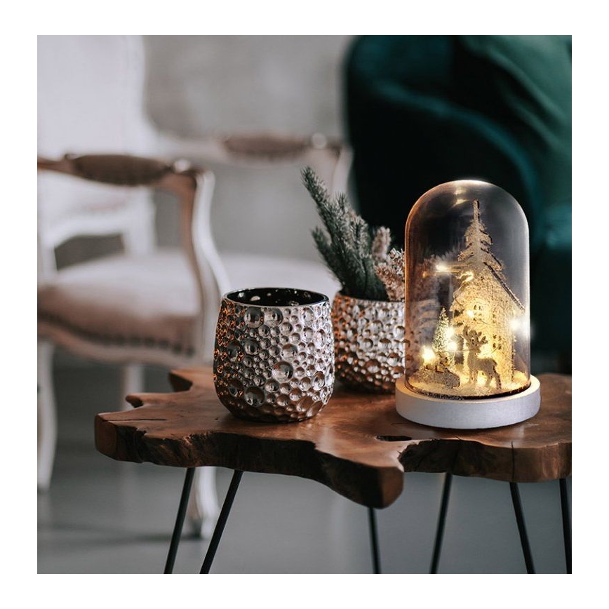 Decorazione natalizia LED LED/2xAAA paesaggio innevato con casa