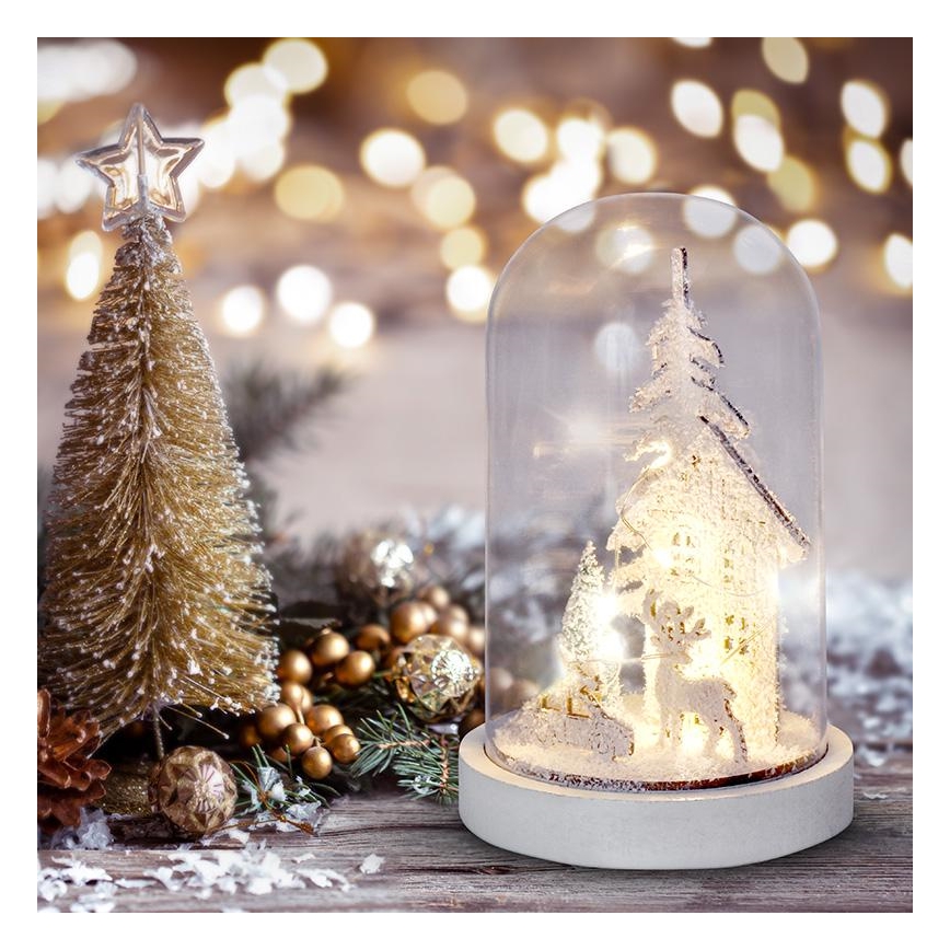 Decorazione natalizia LED LED/2xAAA paesaggio innevato con casa