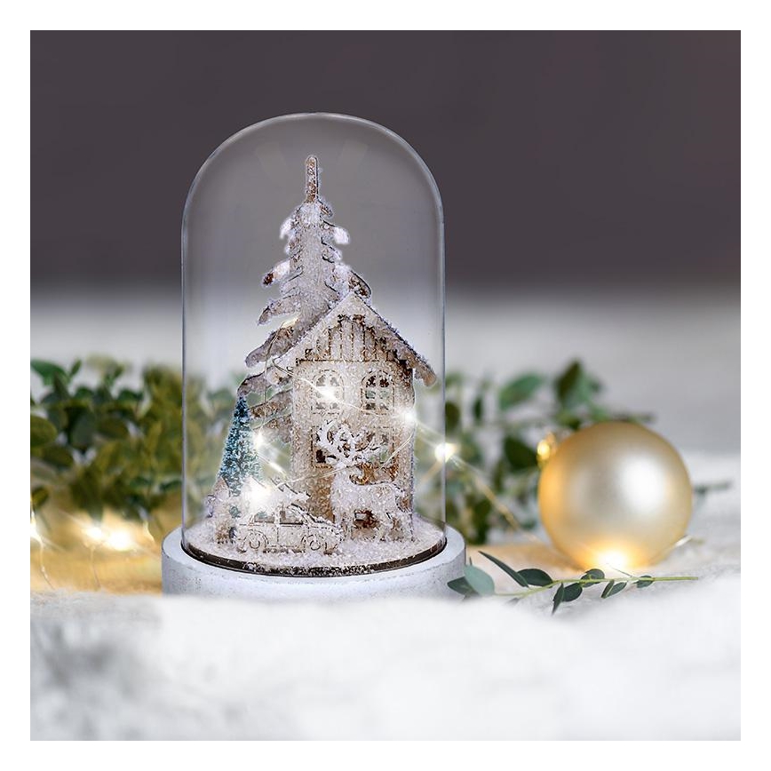 Decorazione natalizia LED LED/2xAAA paesaggio innevato con casa