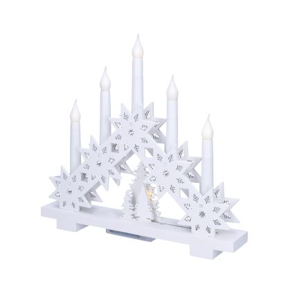 Candelabro natalizio a LED 5xLED/2xAA bianco caldo