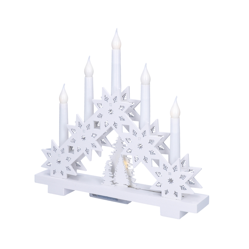 Candelabro natalizio a LED 5xLED/2xAA bianco caldo