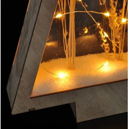 Decorazione natalizia LED LED/2xAA fiori invernali coperti di neve