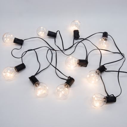 Catena decorativa LED da esterno GIRLANDA 10xLED/3xAA 3m IP44 bianco caldo