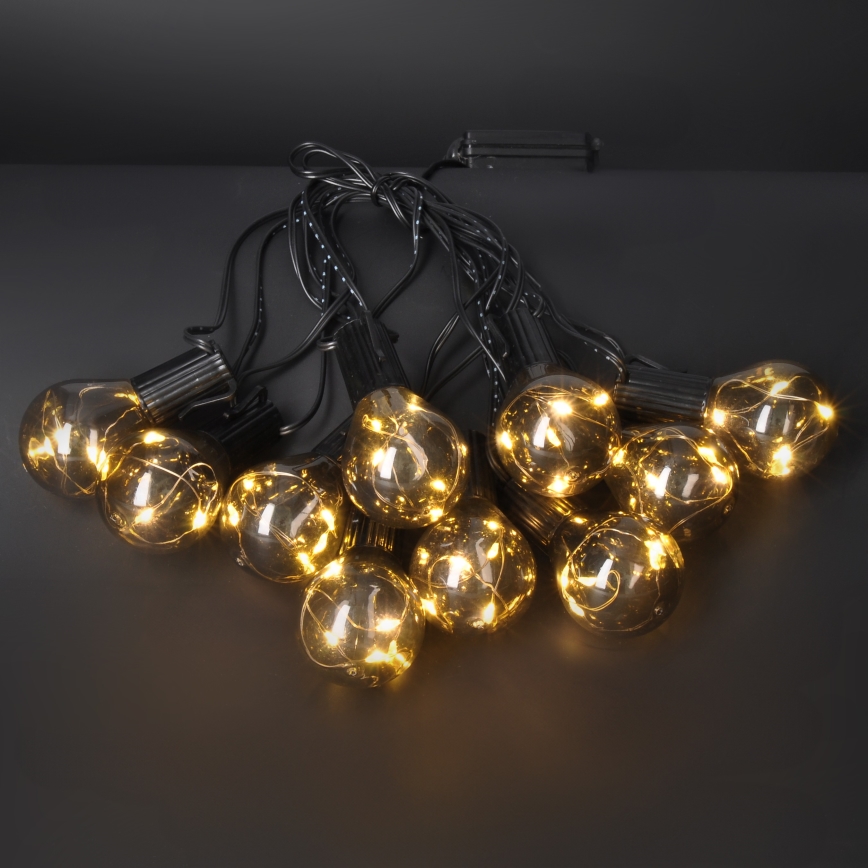 Catena decorativa LED da esterno GIRLANDA 10xLED/3xAA 3m IP44 bianco caldo