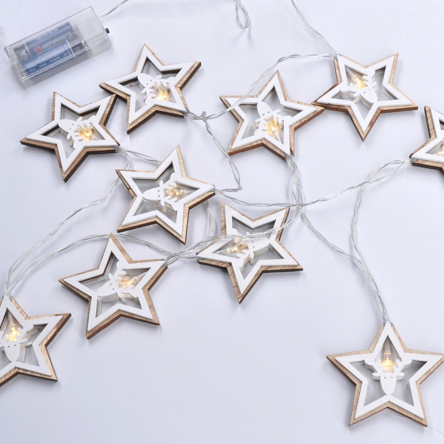 Catena luminosa a LED 10xLED/2xAA 1,8m bianco caldo