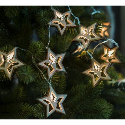 Catena luminosa a LED 10xLED/2xAA 1,8m bianco caldo