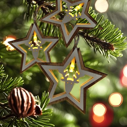 Catena luminosa a LED 10xLED/2xAA 1,8m bianco caldo