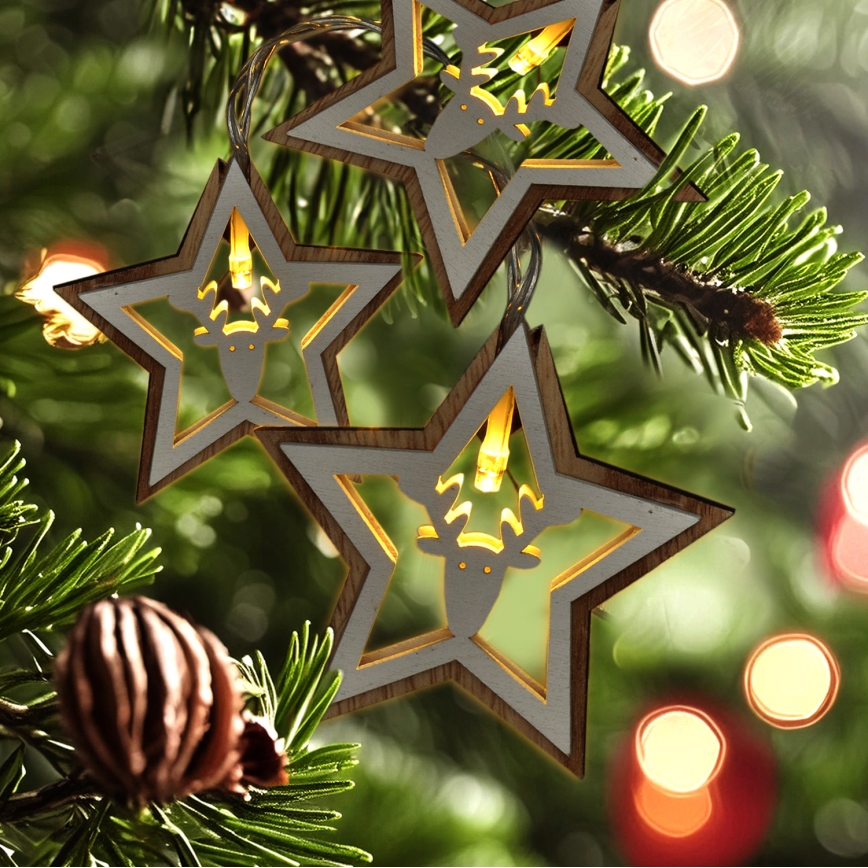 Catena luminosa a LED 10xLED/2xAA 1,8m bianco caldo