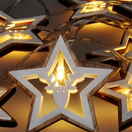 Catena luminosa a LED 10xLED/2xAA 1,8m bianco caldo