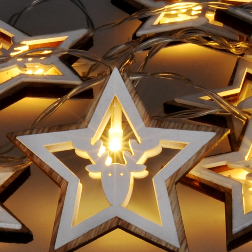 Catena luminosa a LED 10xLED/2xAA 1,8m bianco caldo