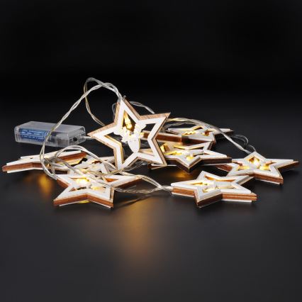 Catena luminosa a LED 10xLED/2xAA 1,8m bianco caldo