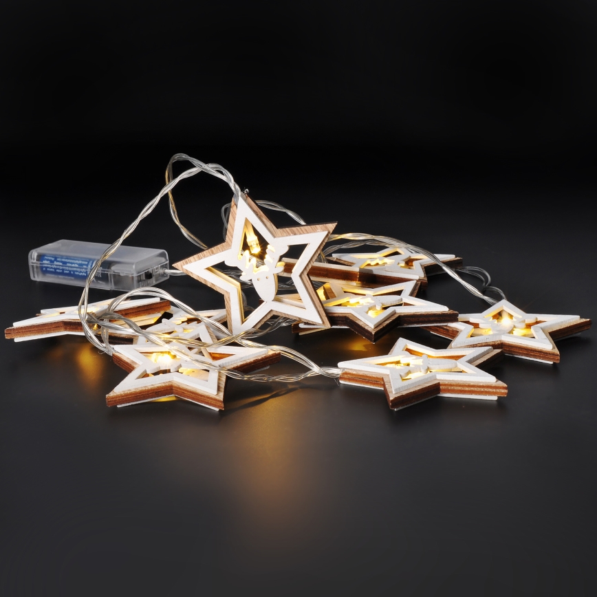 Catena luminosa a LED 10xLED/2xAA 1,8m bianco caldo