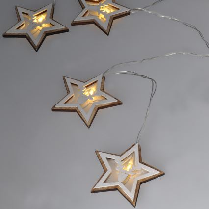 Catena luminosa a LED 10xLED/2xAA 1,8m bianco caldo