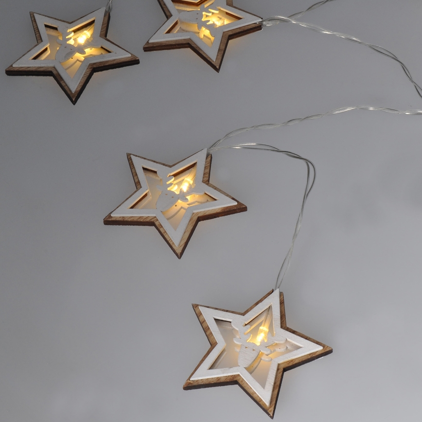 Catena luminosa a LED 10xLED/2xAA 1,8m bianco caldo