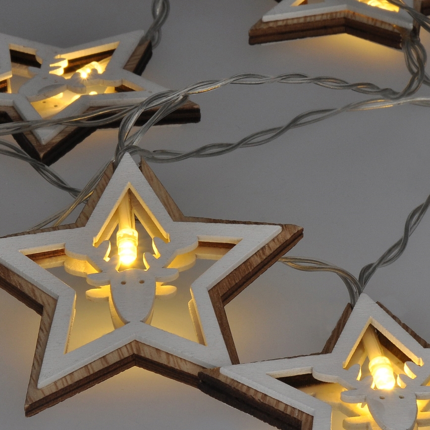 Catena natalizia LED 10xLED/2xAA 1,8m bianco caldo