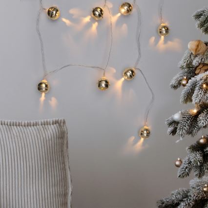 Catena luminosa LED 10xLED/2xAA/bianco caldo 1,8m con campanellini
