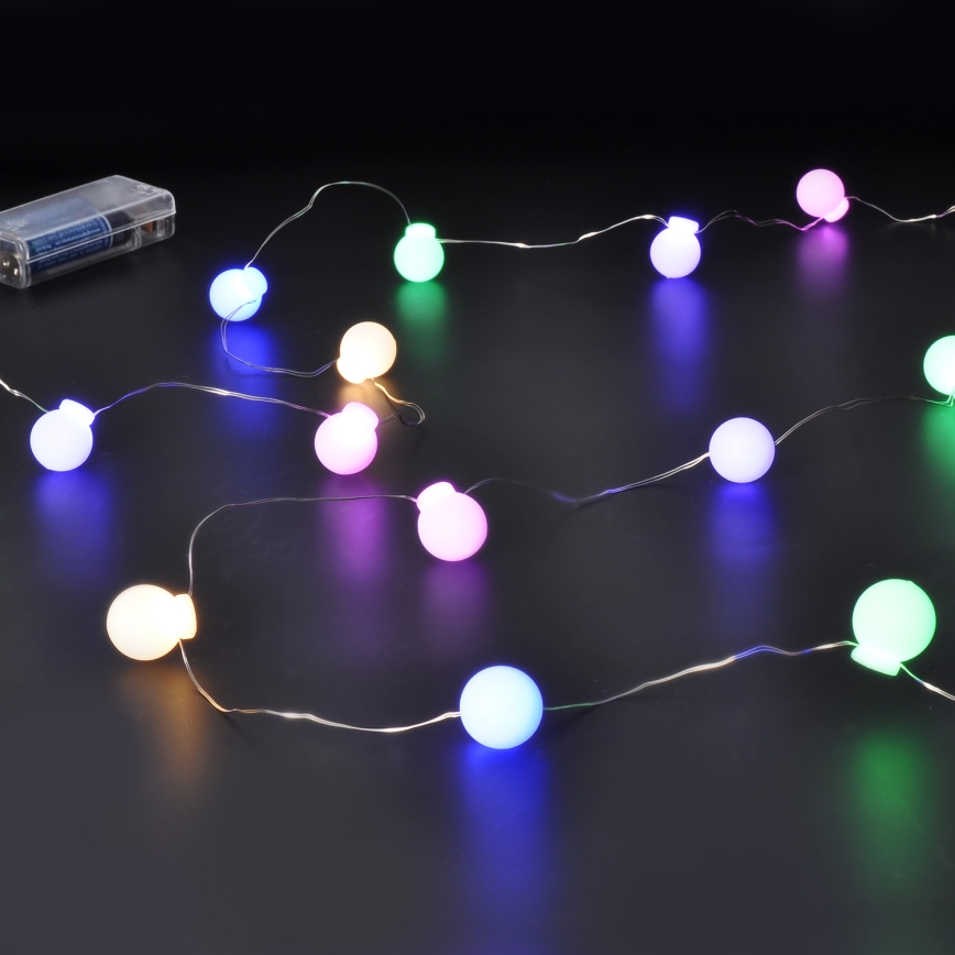 Catena natalizia LED 20xLED/2xAA 2,3 m multicolore