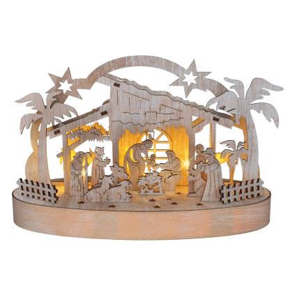 Decorazione natalizia LED LED/2xAA/bianco caldo presepe