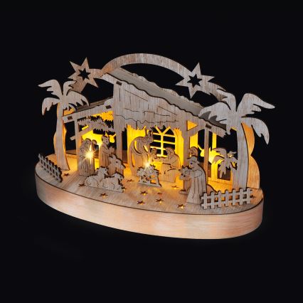 Decorazione natalizia LED LED/2xAA/bianco caldo presepe